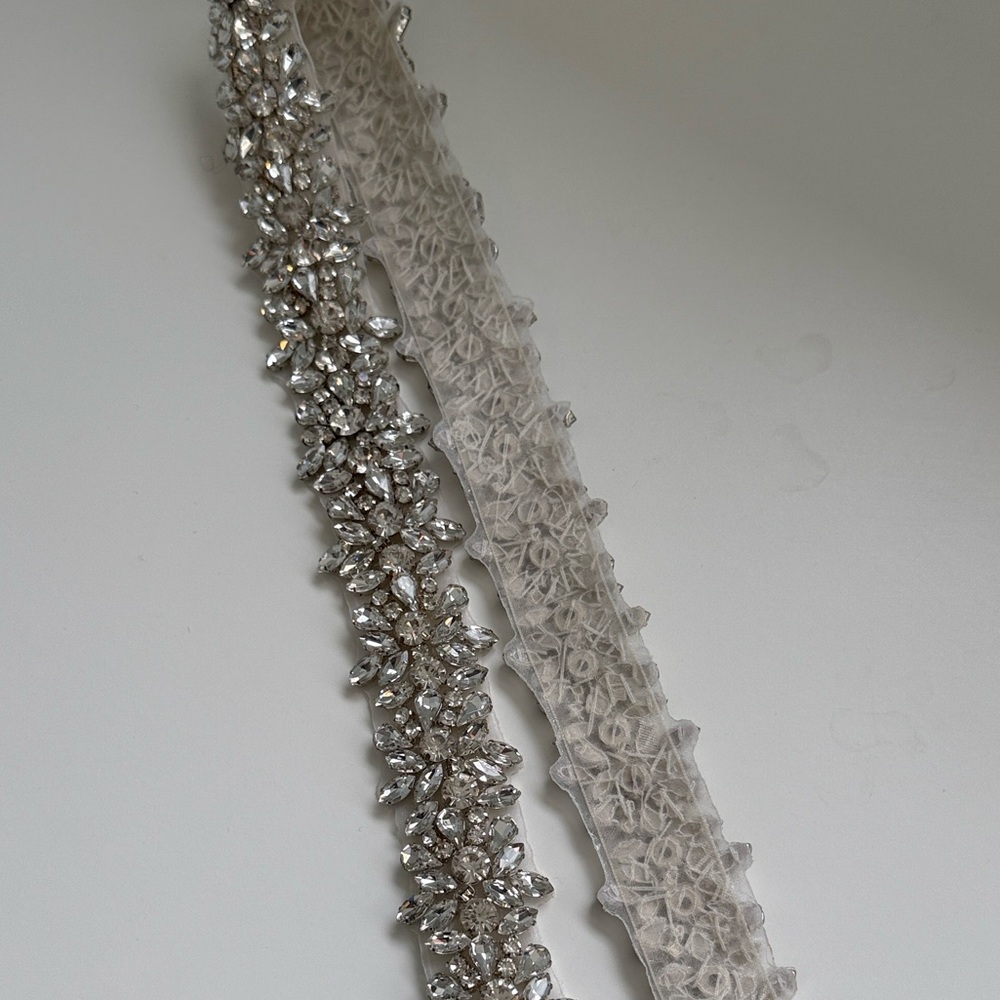 Elegant Beaded Sash or Belt with Chiffon ties